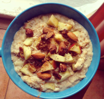 Apple Oatmeal with Dates and Almonds