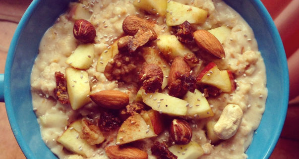 Apple Oatmeal with Dates and Almonds