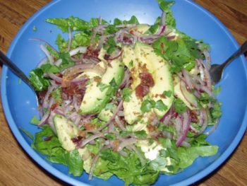 Avocado Salad with Black Olive Dressing