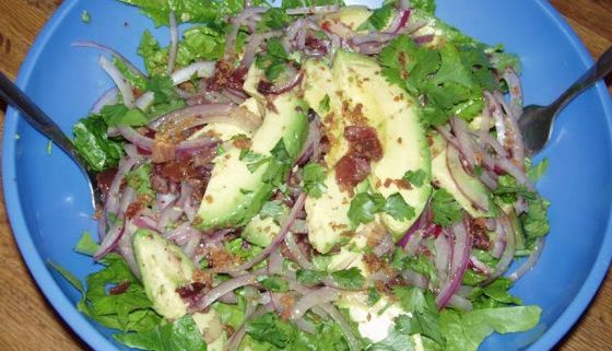Avocado Salad with Black Olive Dressing