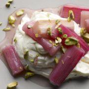 Cashew Pudding with Rhubarb compote