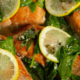 Garlic-Lemon Salmon on Spinach